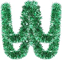 Vista 21 de Dingion - Guirnaldas de oropel de Navidad de 59 pies, guirnalda metálica con torsión, guirnalda colgante, adornos para Halloween, árbol de Navidad