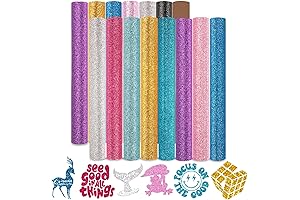 HTVRONT Glitter Heat Transfer Vinyl Bundle - 15 Pack Glitter Vinyl Sheets...