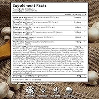 Vista 2 de Suplemento de hongos con cola de pavo de melena de león Reishi Cordyceps Chaga raíz de malvavisco - 120