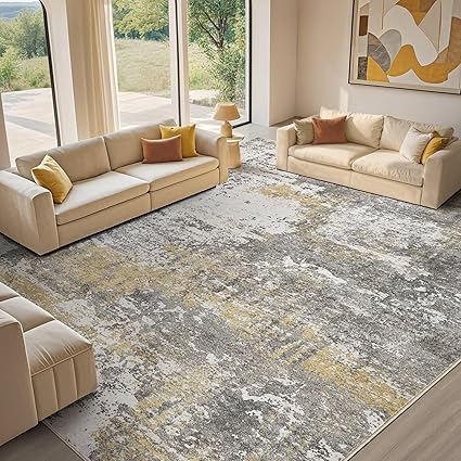 Micgeek Area Rug Living Room 10X12 Abstract Washable
