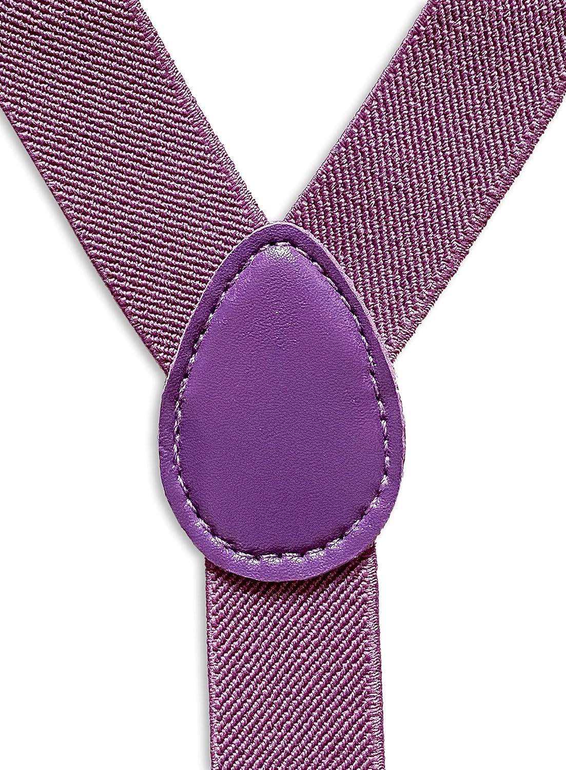 MOTIF SUSPENDERS (Purple) for Men and Women Y-shape 1.4 Inch -3 Metal Clips, Elastic Straps, Large