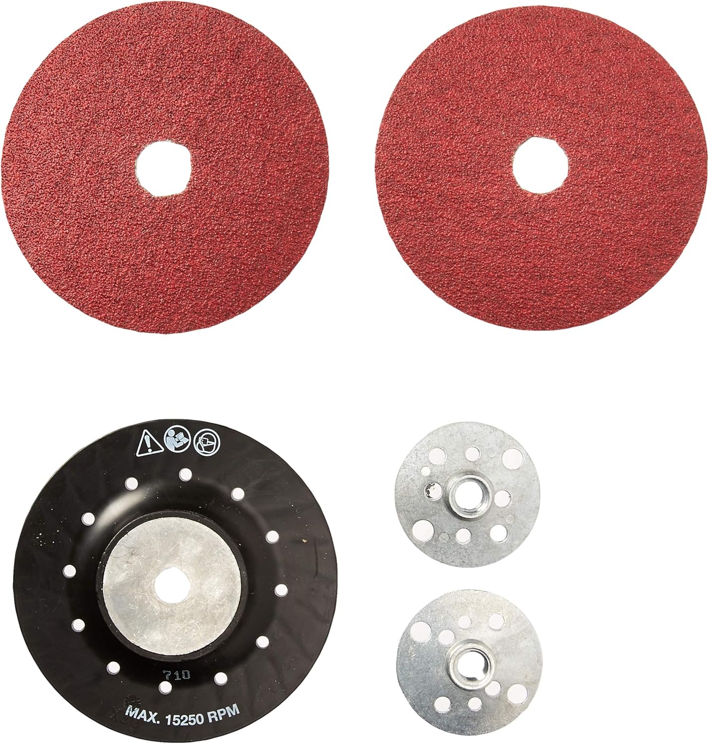 Diablo 7" Grinder to Sander Conversion Kit, Transforms Angle Grinder for Sanding - 5/8" Arbor, 50-Grit Fiber Discs, Back-Up Pad & Locknuts, Metal Prep Use - DCP070VGPS01G