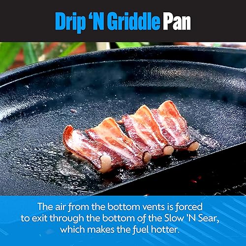 Miniatura 19 de SnS Grills Drip 'N Roast Pan de 22 pulgadas, bandeja de goteo todo en uno, sartén para asar y hornear al aire libre y uso en horno interior, acero