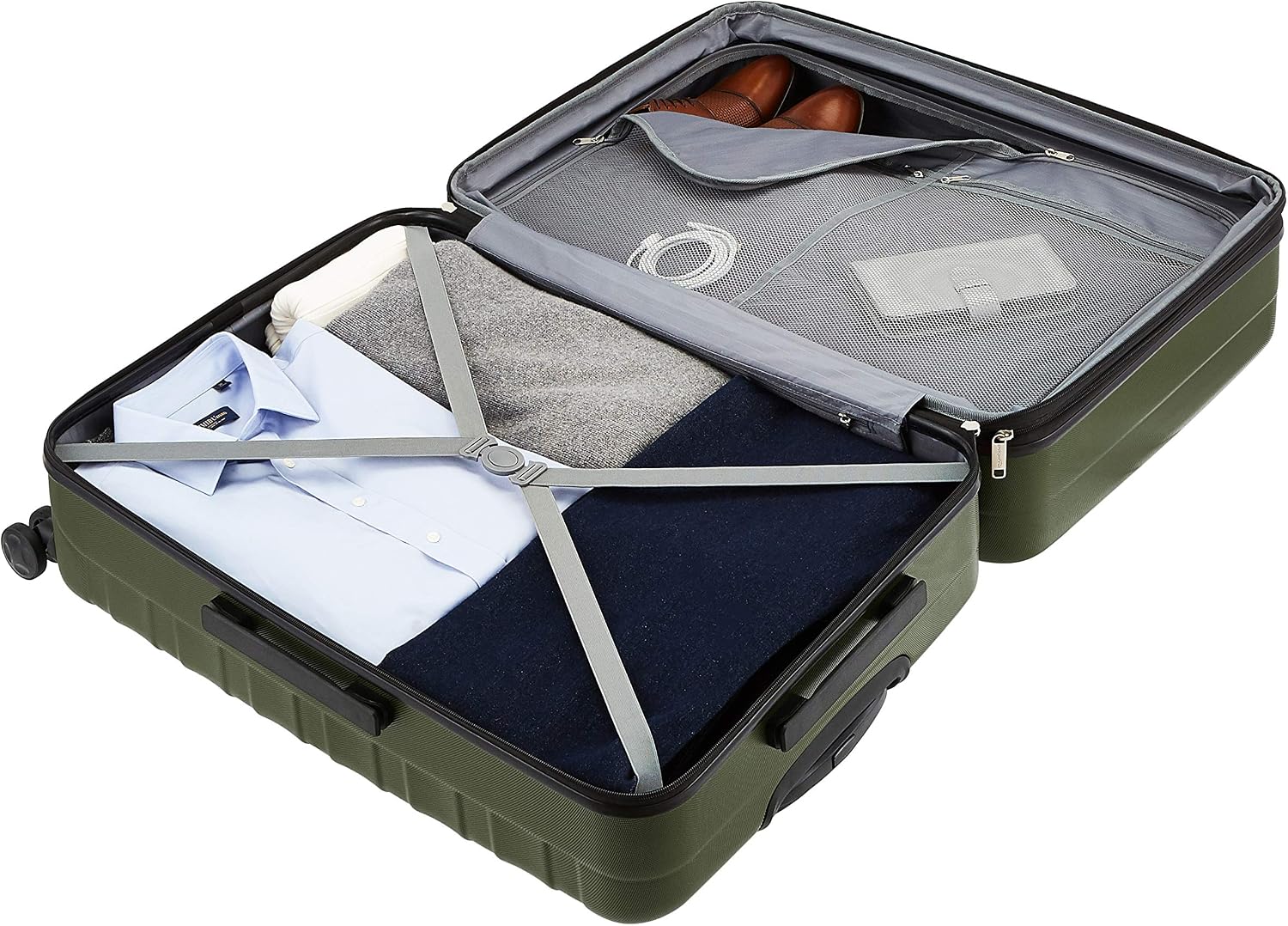 Amazon Basics 28" ABS Hardside Spinner Luggage, Green