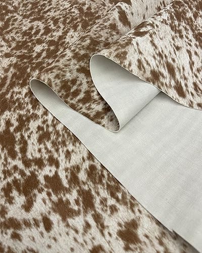 Miniatura 3 de The Yard - Tapicería de tela Cowabunga con estampado de vaca manchada de terciopelo de gamuza, 54 pulgadas de ancho, vendido por The Yard (PALOMINO)