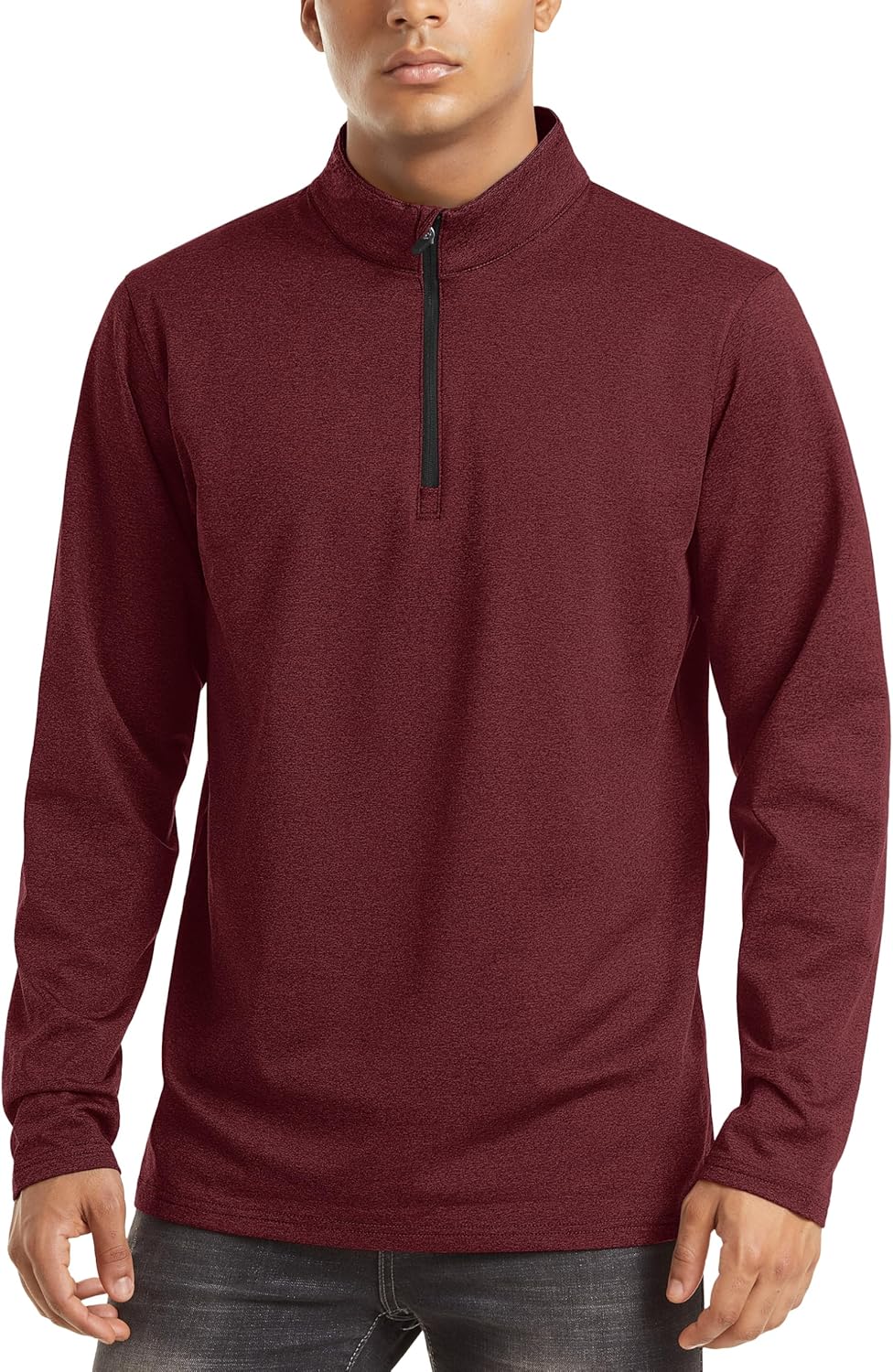 TACVASEN Men's Quarter Zip Pullover Long Sleeve Golf Sweatshirts 1/4 Zip Sweaters Winter Fleece Lined Thermal Shirt - Image 2