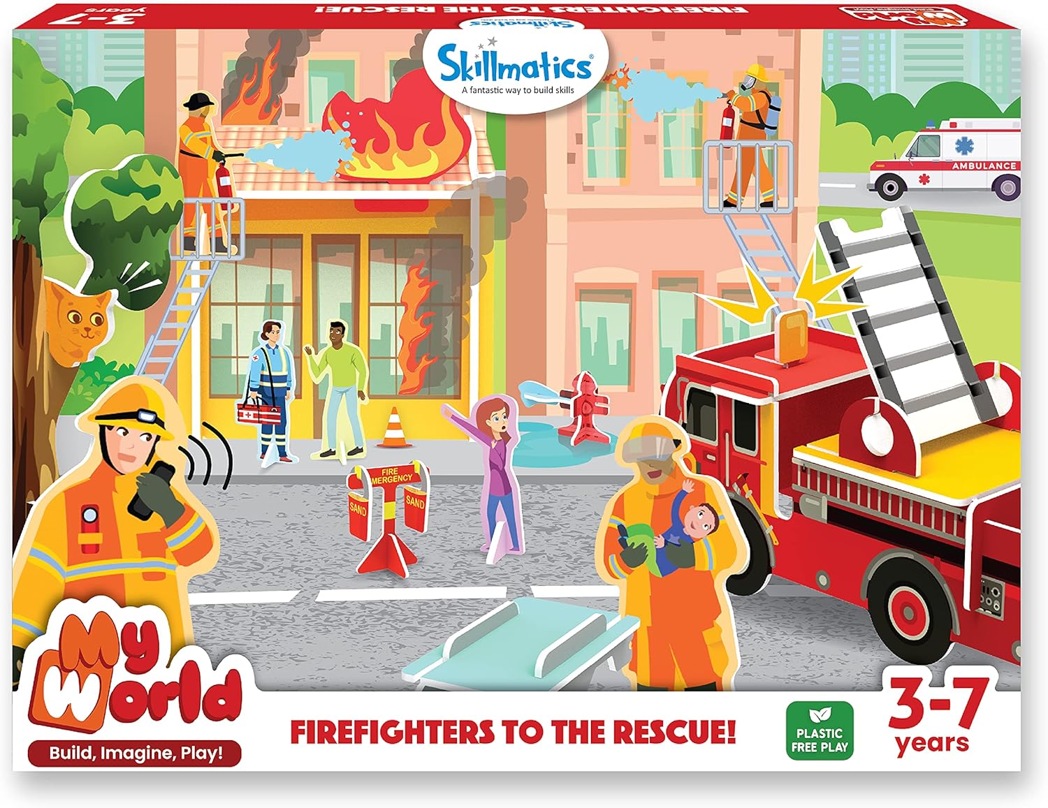 Skillmatics My World : Firefighters to The Rescue! | STEM Building Playset & Learning Toy for Preschool Kids | Gifts for Ages 3-7