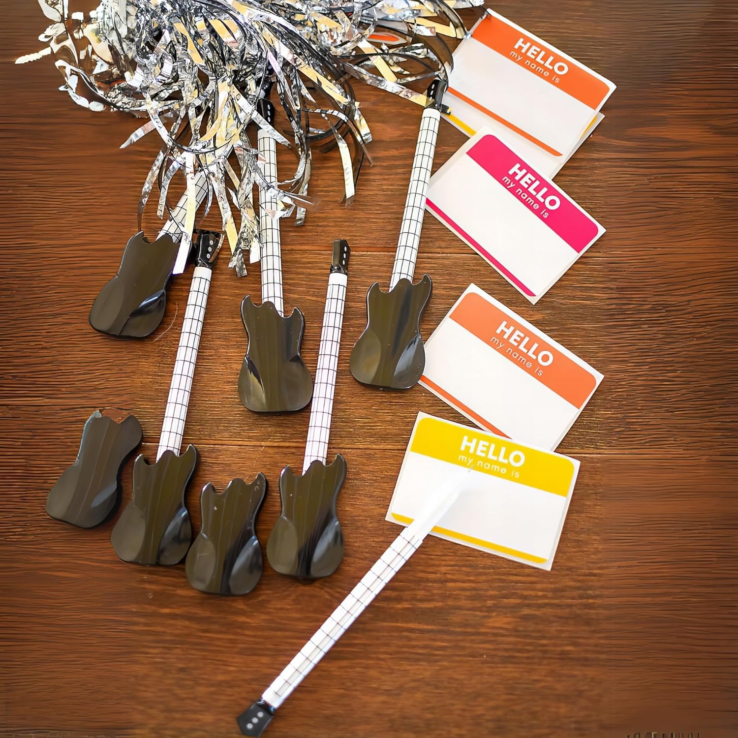 Fun Express Guitar Shaped Pens - Music Classroom Giveaways and Party Favors - VBS Vacation Bible School Supplies/Decor - Set of 12