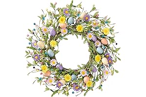 Sggvecsy 20 Inch Easter Wreath, a Colorful Springtime Delight for your Front Door