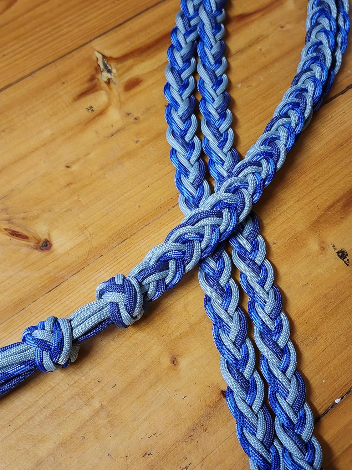Bridleless Neck Rope Blue/Grey Liberty Horse Tack Handmade Braided Blue/Grey