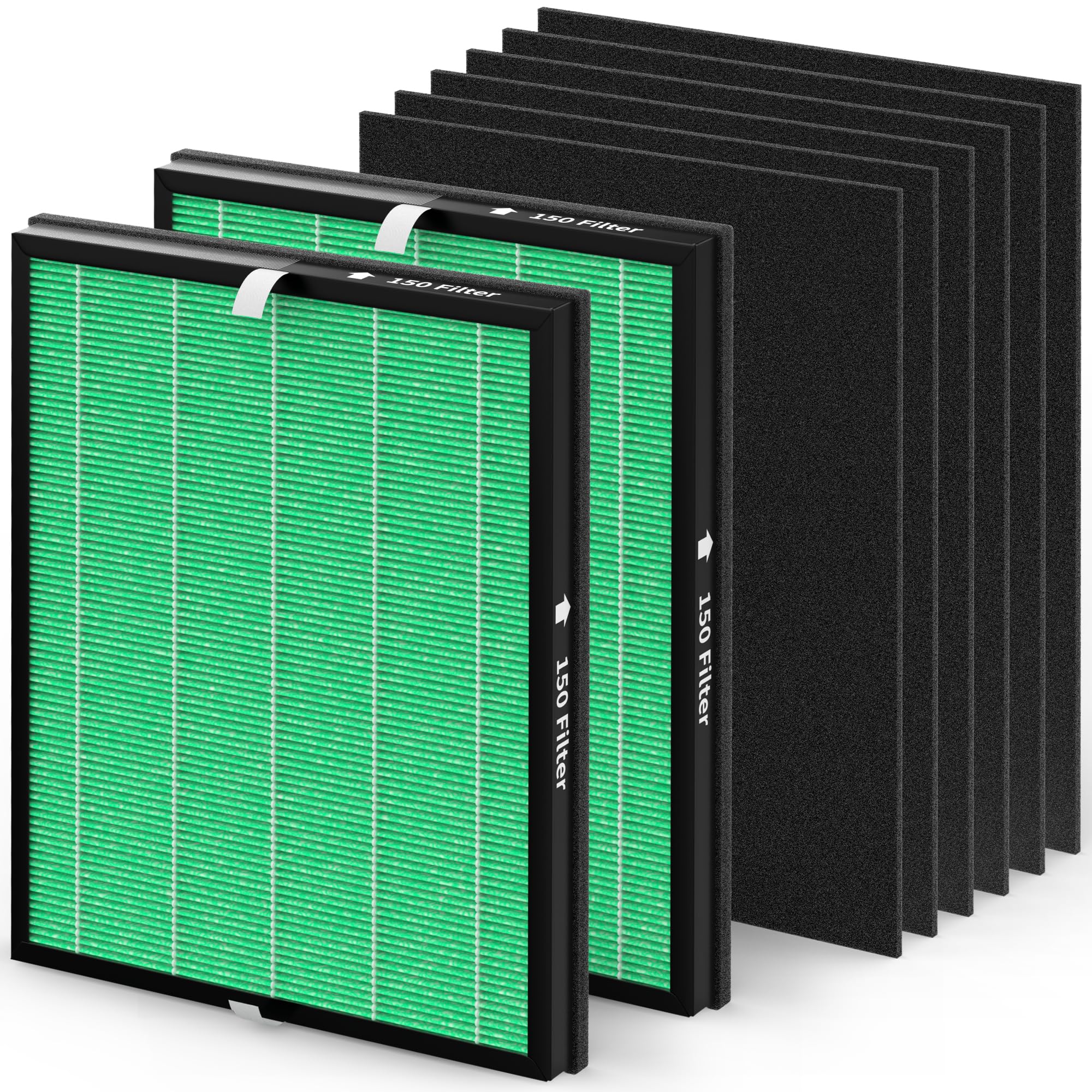 Set di filtri HEPA di Ricambio per purificatori d'Aria Coway Airmega 150, 2 filtri Green True HEPA e 4 filtri a Carbone Attivo, codice Articolo AP-1019C-FP