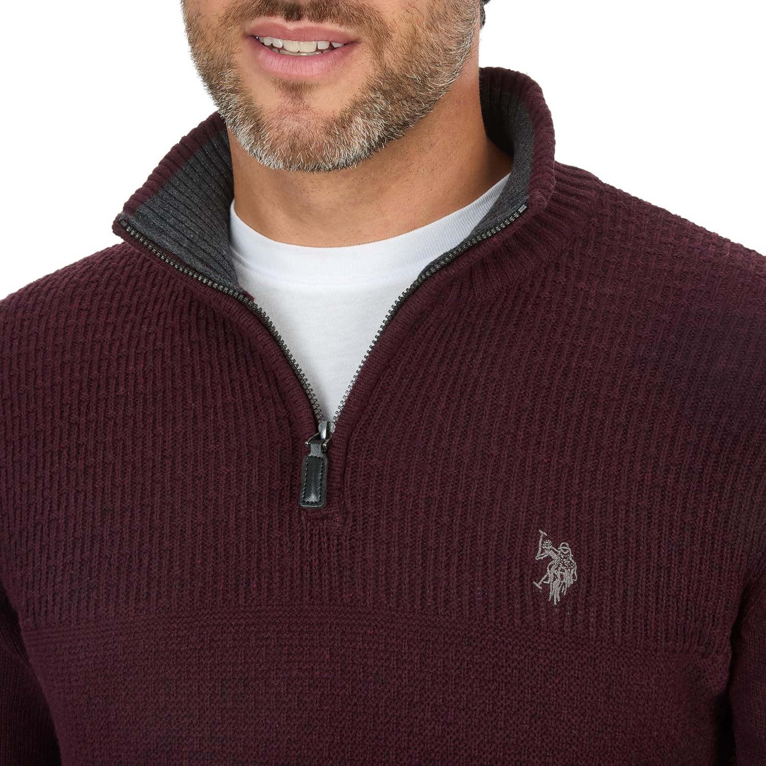 U.S. Polo Assn. U.s. Polo Assn. Men's Cable Knit 1/4 Zip Sweater Sweater - Image 3
