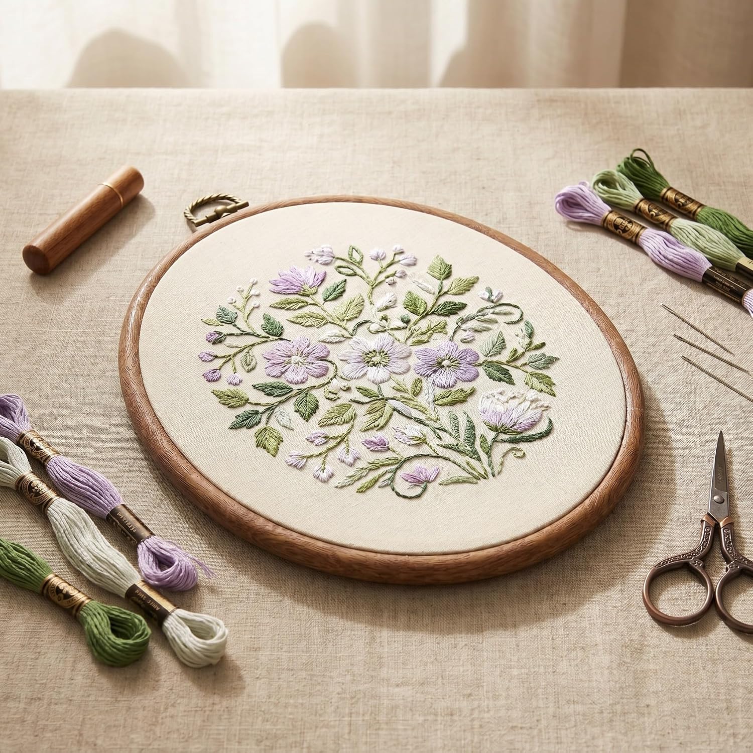 Operitacx 3pcs Embroidery Hoop Display Frame, Oval Plastic Quilting Frames, 10 inch Imitated Wood Cross Stitch Sewing Ring for Art Craft Sewing Hanging Decoration
