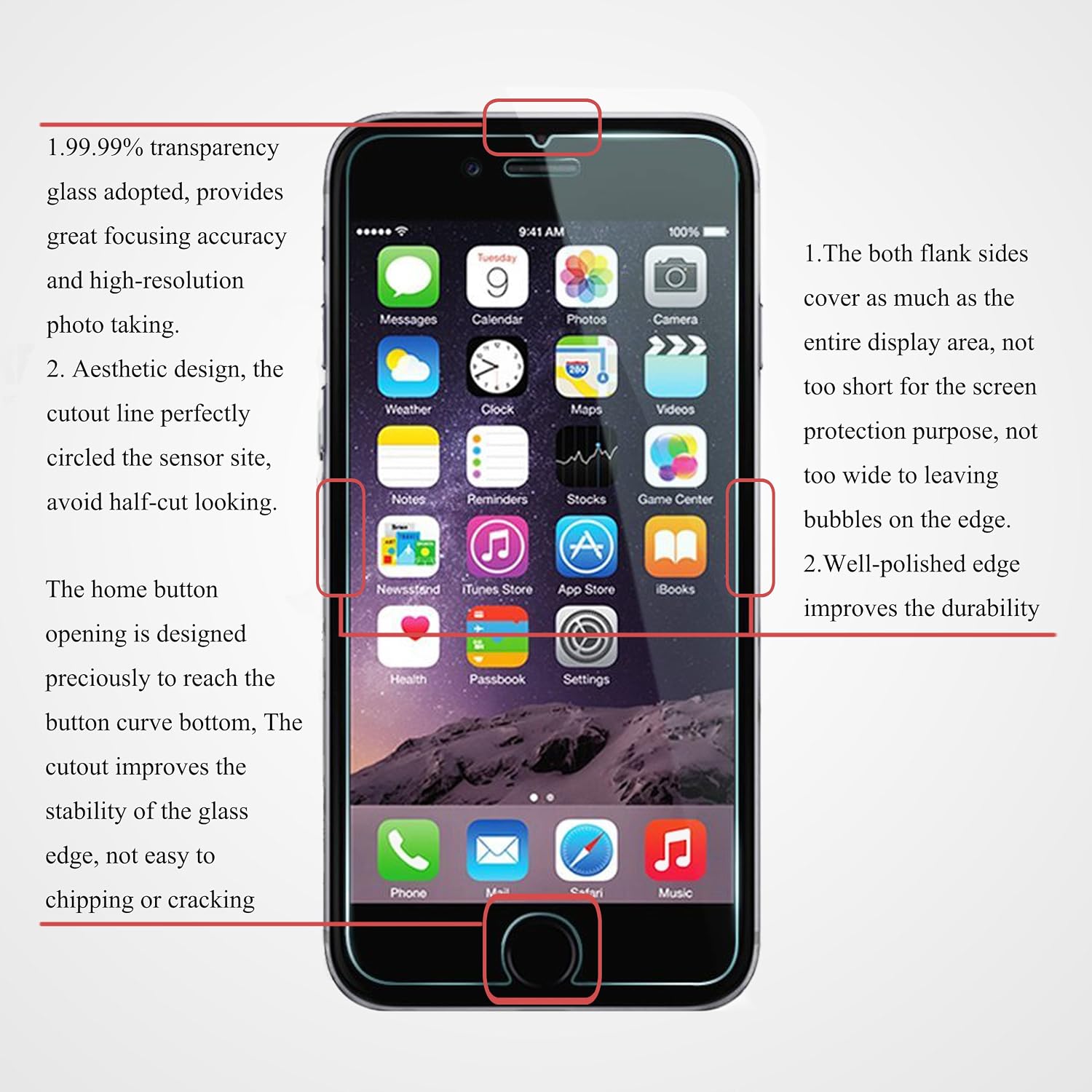Ailun Screen Protector Compatible with iPhone 6 iPhone 6s 4.7Inch Tempered Glass 9H Hardness 2.5D Edge Anti Scratch Case Friendly Siania Retail Package