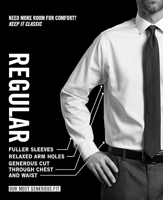 Van Heusen Herren Hemd Regular Fit – Langarm, Streifenmuster, Button-Down-Kragen, Pflegeleicht