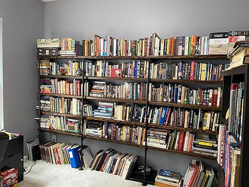 Miniatura 7 de Kaler Paquete de 2 estantes industriales de pared de tubo, 5 niveles de 68 pulgadas de alto, estantes abiertos para despensa, cocina, sala de estar