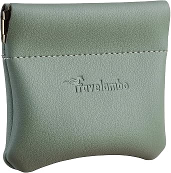 Travelambo Leather Squeeze Coin Purse Pouch Change Holder For Men & Women