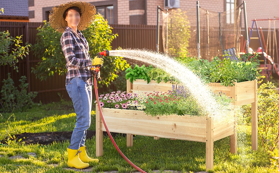 Amazon.com : Yaheetech 47x41x30in Wooden Raised Garden Bed