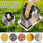 Solar Bird Feeders House for Outside Hanging Metal Wild Bird Feeder for Outdoors Large Capacity Cardinal Birdfeeder Birdhouses Bird Feeding Station White