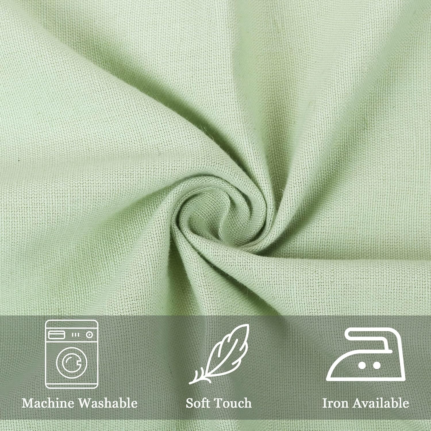 85% Cotton 15% Linen Dinner Cloth Set of 4 Napkins for Everyday Use Over Sized Easter Special Mitered Corners Napkins, Pre Shrunk Good Absorbency Ultra Soft Quality 18x18 in(Sage) image 3