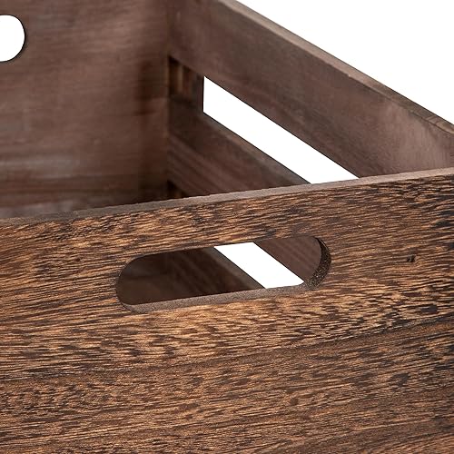 Miniatura 4 de Cajas grandes de madera negra vintage para exhibición,Juego de 3 cajas de madera con asas,Cajas de madera rústicas hechas a mano para almacenamiento