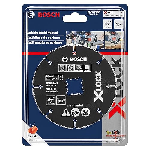 Miniatura 3 de BOSCH CMWX450 - Ruedas múltiples de carburo X-LOCK de 4-12 pulgadas compatible con eje de 78 pulgadas para aplicaciones en corte de madera, madera