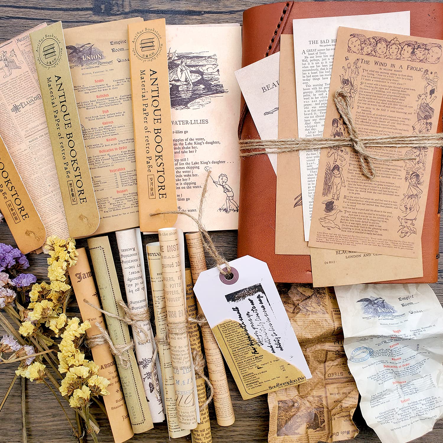 366 fogli di carta di sfondo decorativa per album di ritagli, carta da parati, motivi misti