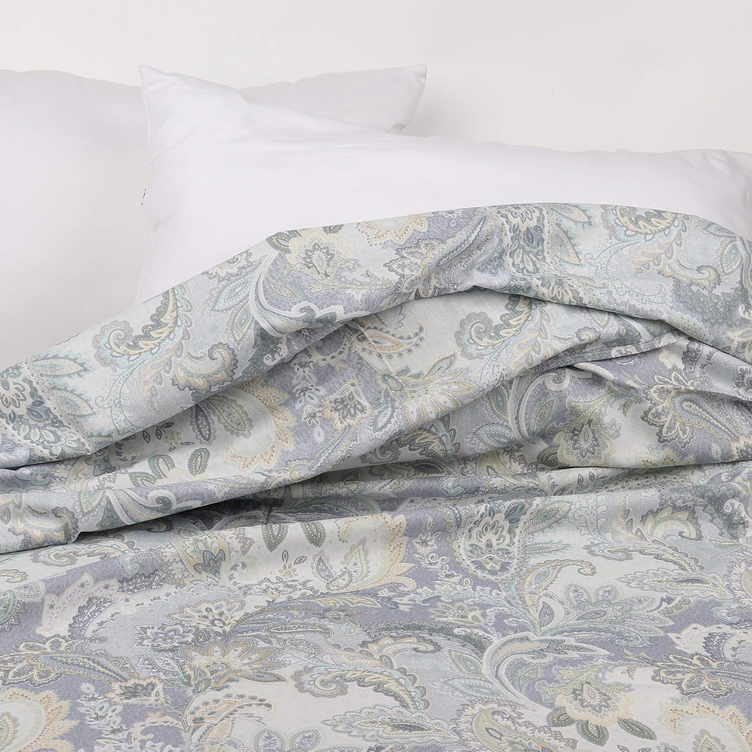 WBYCOTBED Grey Paisley Flat Bed Sheets Queen Size, 100% Cotton 400 Thread Count Bedding Set : Home & Kitchen