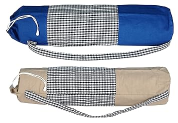 alemah Cotton Yoga Mat Holder Cover Carry-on Bag Only, with Shoulder Strap & Draw String, 28