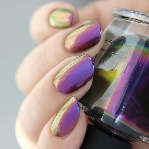Miniatura 9 de ILNP Tilted - Esmalte de uñas Ultra Chrome con cambio de color morado, magenta, anaranjado, verde