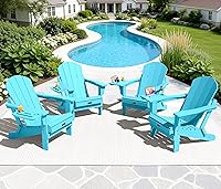 Vista 96 de SERWALL - Silla plegable Adirondack para patio, jardín, exterior, resistente a la intemperie, sillas para hoguera, color naranja