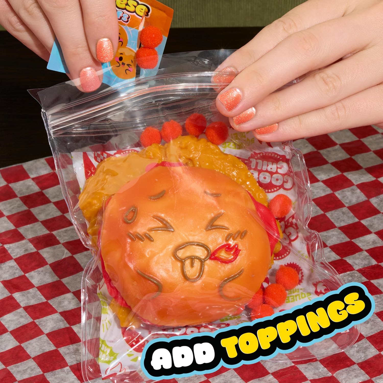 Ooey Gooey Gooey Grill Chicken BBGoo Set with Toppings, Super Soft and Squishy Play Food, Fidget and Sensory Toy for Kids, Girls, Boys, Ages 3 and Up by Just Play, Kids Toys for Ages 3 Up by Just Play