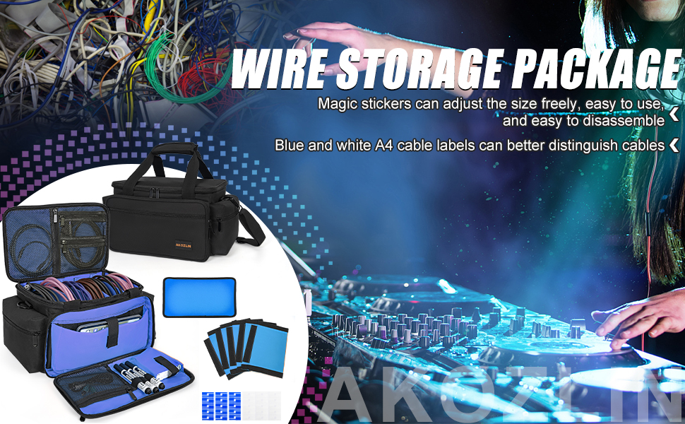 Amazon.com: AKOZLIN Cable File Bag DJ Gig Bag Cord Organizer Case