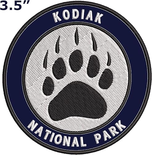 Miniatura 2 de Kodiak Parque Nacional Garra de Oso Bordado Premium Parche de alta calidad para planchar o coser, insignia decorativa, emblema de vacaciones,