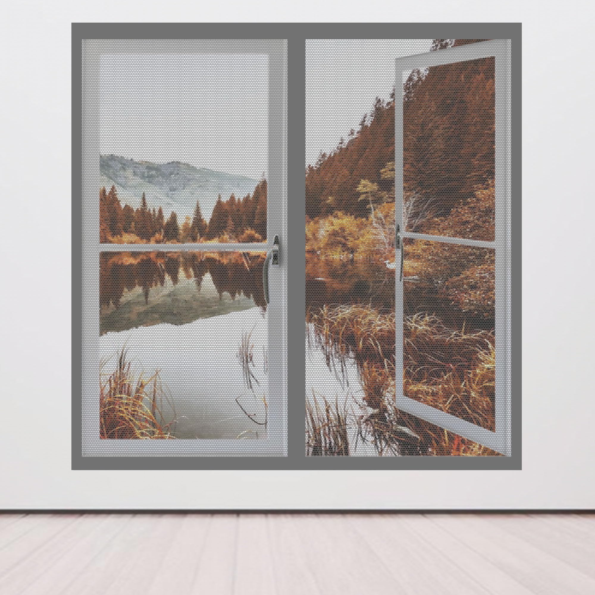 Moustiquaire magnétique fenêtre haut de gamme toile grise ultra fine 95x75