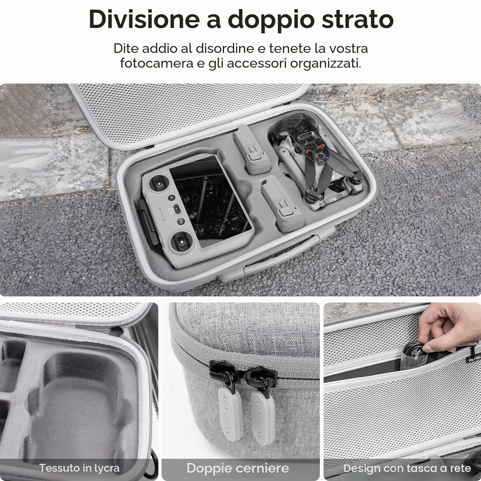 REYGEAK Mini 5 Pro RC Borsa, impermeabile e resistente all'usura, Borsa da viaggio portatile per DJI Mini 5 Pro Accessori con DJI RC Controller e altro accessorio