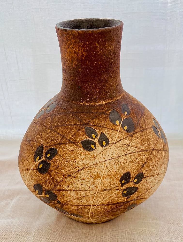 Amazon｜益子焼 坂本利夫 象嵌壺 共箱◇日本工芸会員 未使用｜徳利