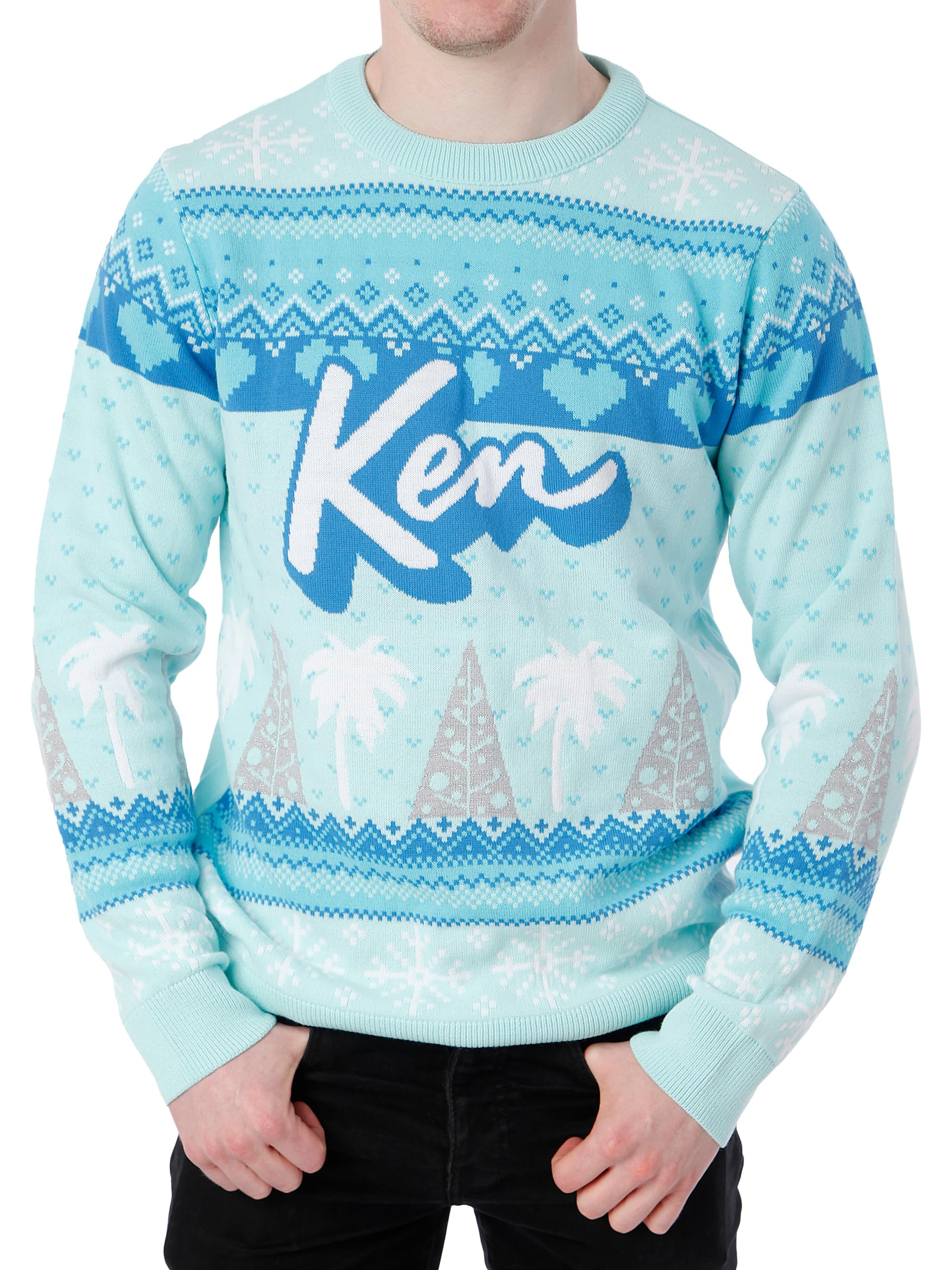 Barbie Christmas Jumper | Ken Christmas Jumper for Men | Ken Mens Jumpers | Blue | Small