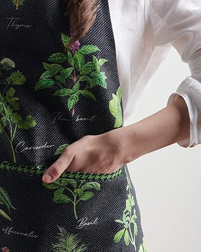 Miniatura 7 de Maison d' Hermine Delantal 100% de algodón para mujeres con bolsillo de cocina delantal de chef para hombres, cocina, jardinería, servidor, camarera