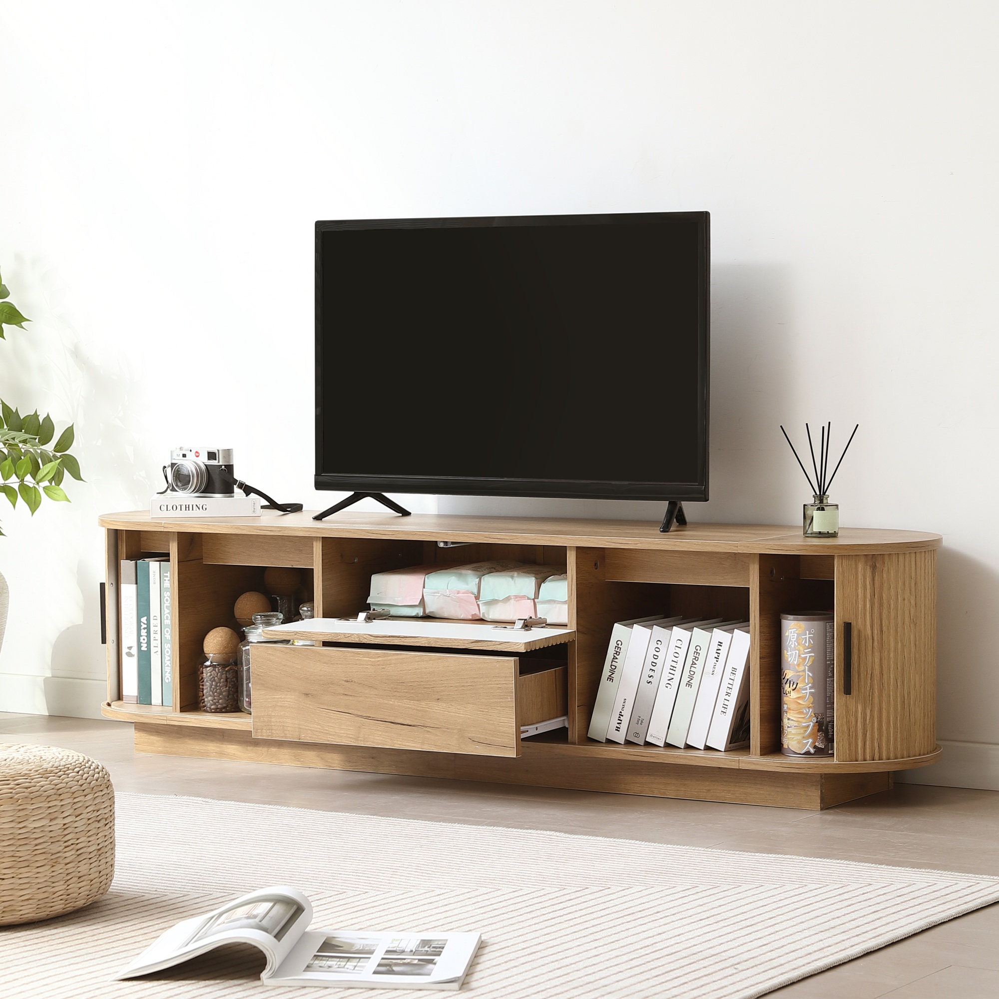 Amazon｜HOOLINWEN テレビ台 ローボード テレビボード 幅120cm 32-75