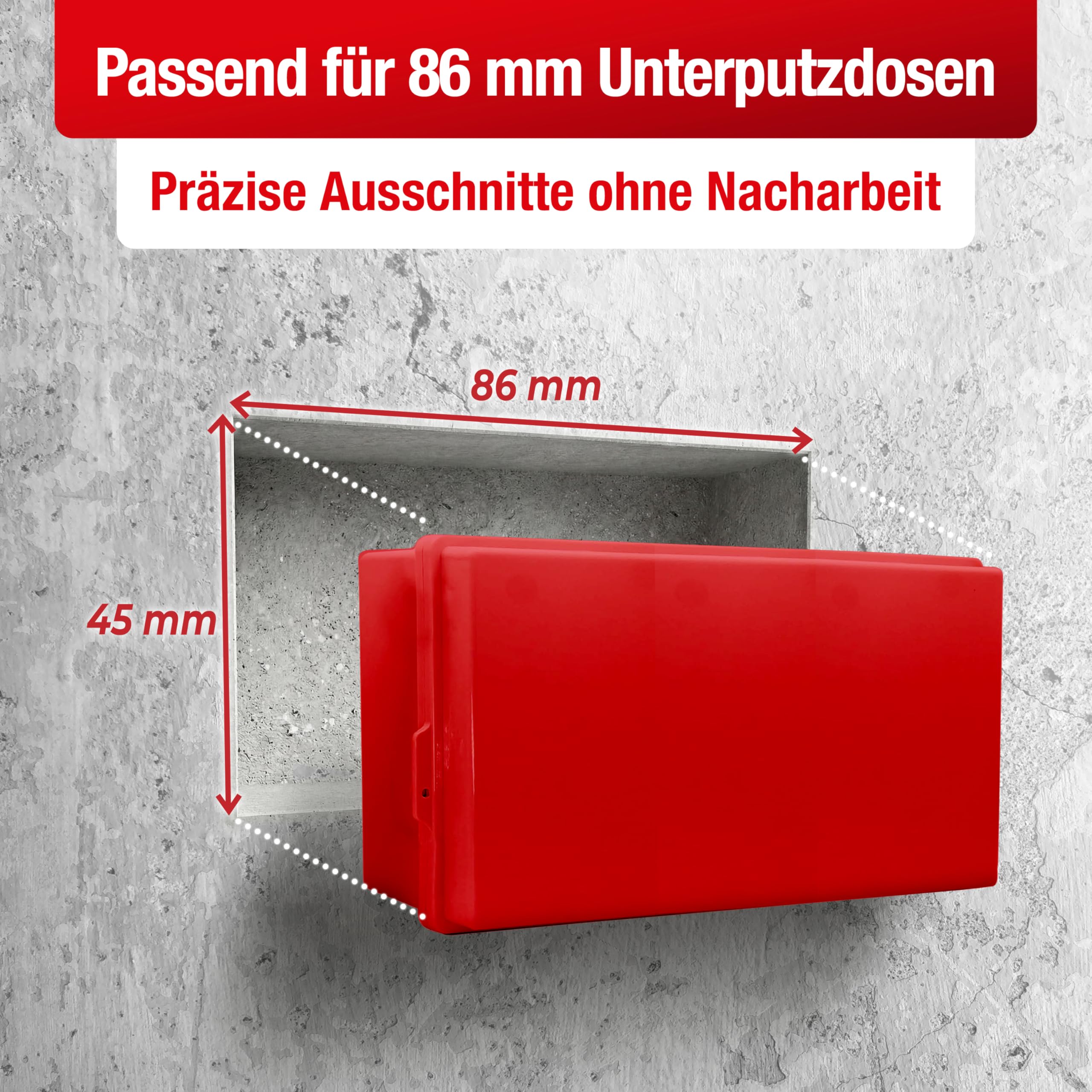 SCHWABENBACH® SDS Plus dłuto otworowe 85 x 45 mm do puszek podtynkowych – alternatywa dla wiertła do puszek / pogłębiacza puszek – dłuto kwadratowe otworowe do młotowiertarki – otwornica do gniazdka