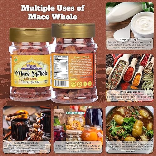 Vista 60 de Rani Mace Entero (Javathri), especia 3.5 onzas (3.53 oz) ~ Todo natural Vegano Apto para gluten, sin OMG Origen indio