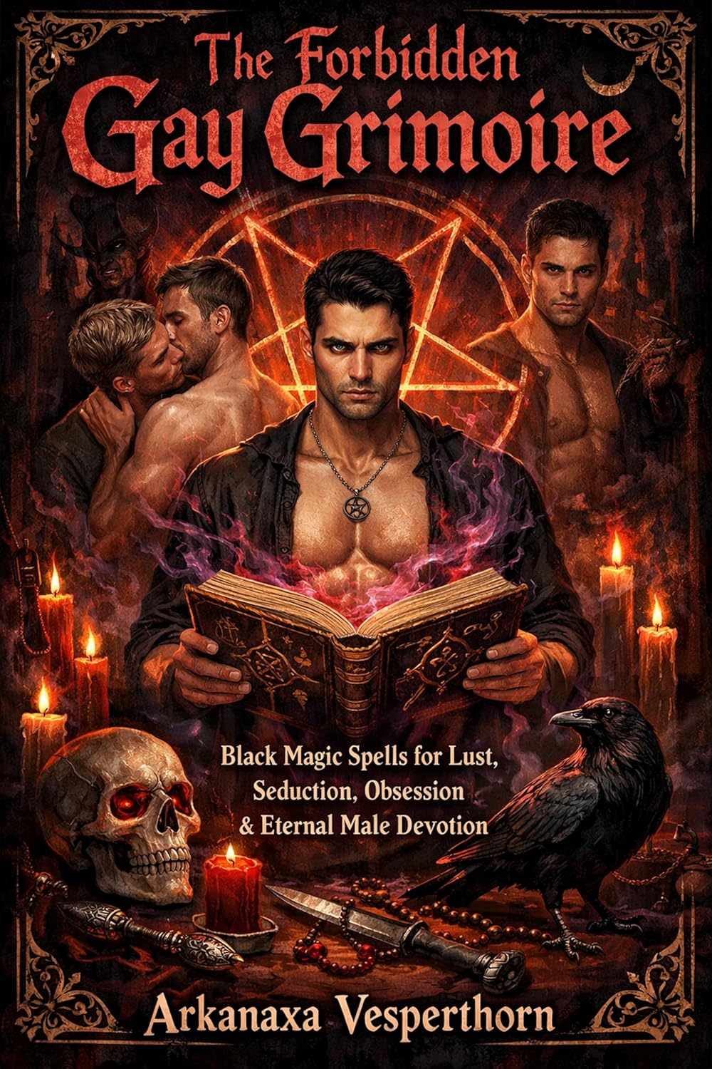 The Forbidden Gay Grimoire: Black Magic Spells for Lust, Seduction, Obsession & Eternal Male Devotion      Kindle Edition