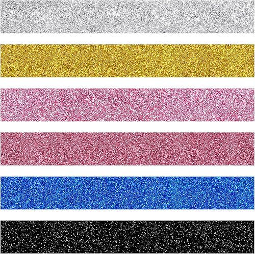 Miniatura 7 de Stickyart Papel tapiz plateado con borde autoadhesivo para pared, despegar y pegar, tela con purpurina extraíble, borde decorativo para dormitorio,