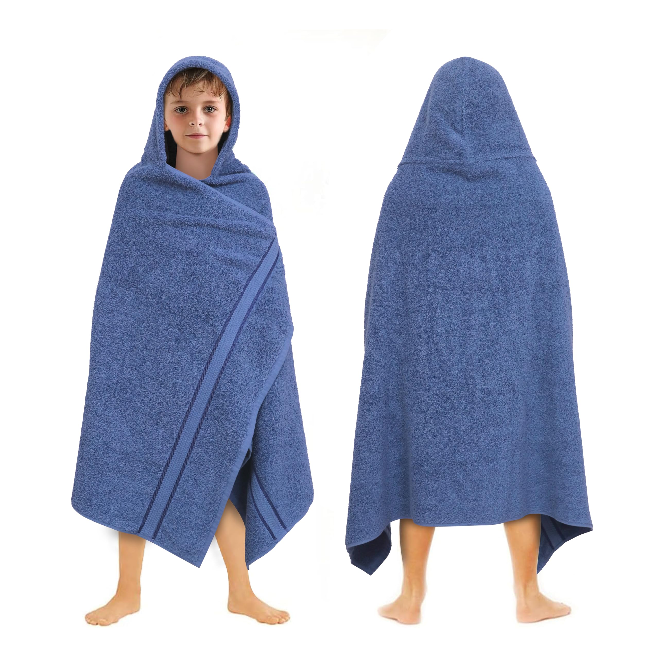 ORIGINAL KIDS Hooded Bath Towel Wrap - Ultra Soft 100% Cotton Terry Large Oversized Hooded Kids Towel - Toddler Big Kid Shower Pool Beach Towel -