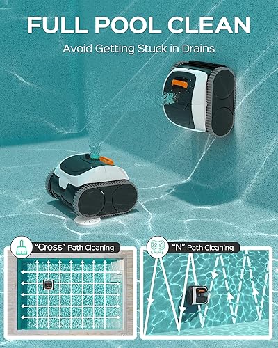 Miniatura 3 de Aspiradora robótica WYBOT C1 para piscinas enterradas y sobre el suelo, limpiador de piscina inalámbrico de 150 minutos 4 en 1 limpieza de pared y