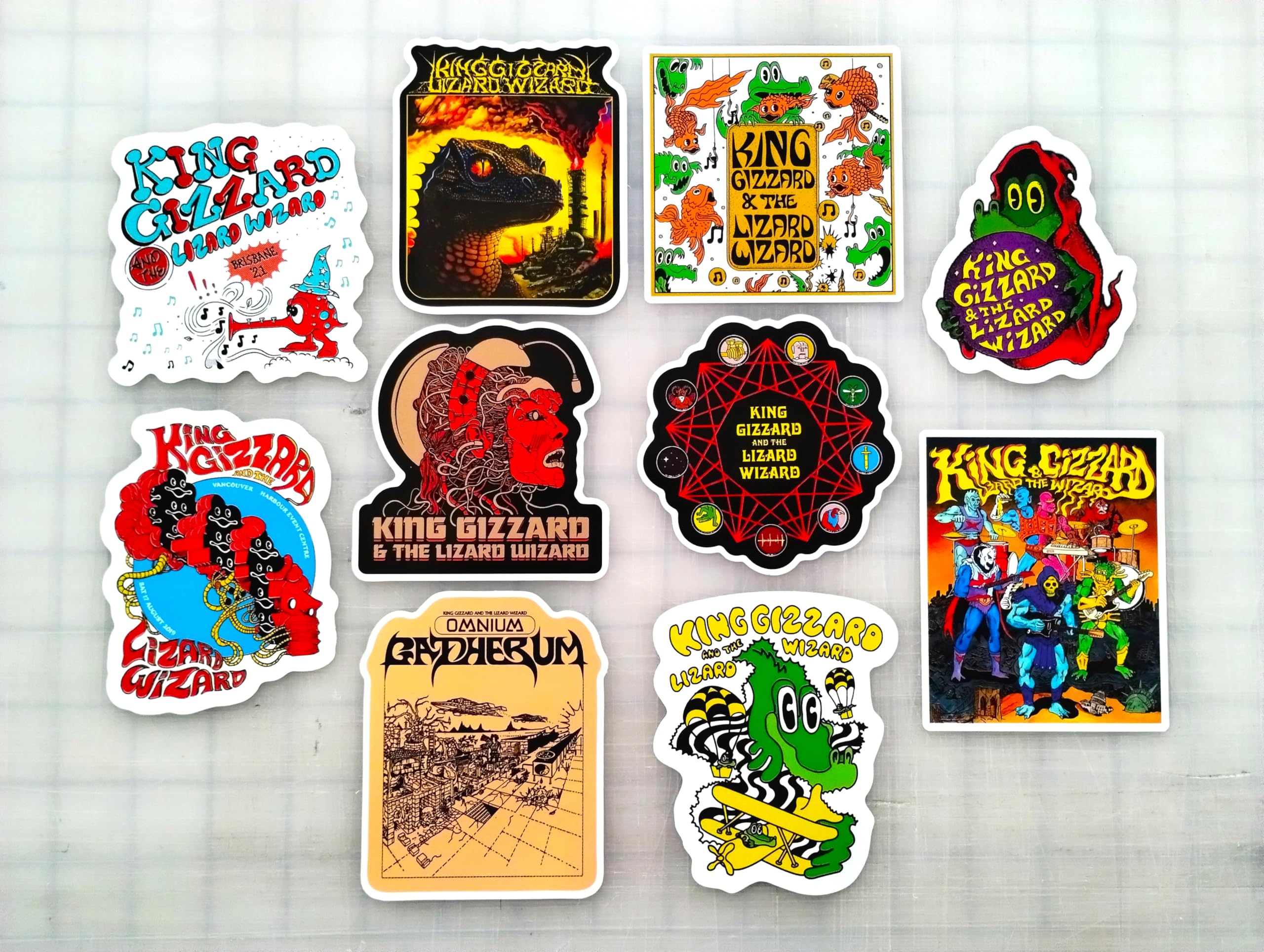 King Gizzard and The Wizard Lizard Sticker Pack (10 Stickers) Set 1 murlocs Psychedelic Garage Rock Australian Indie