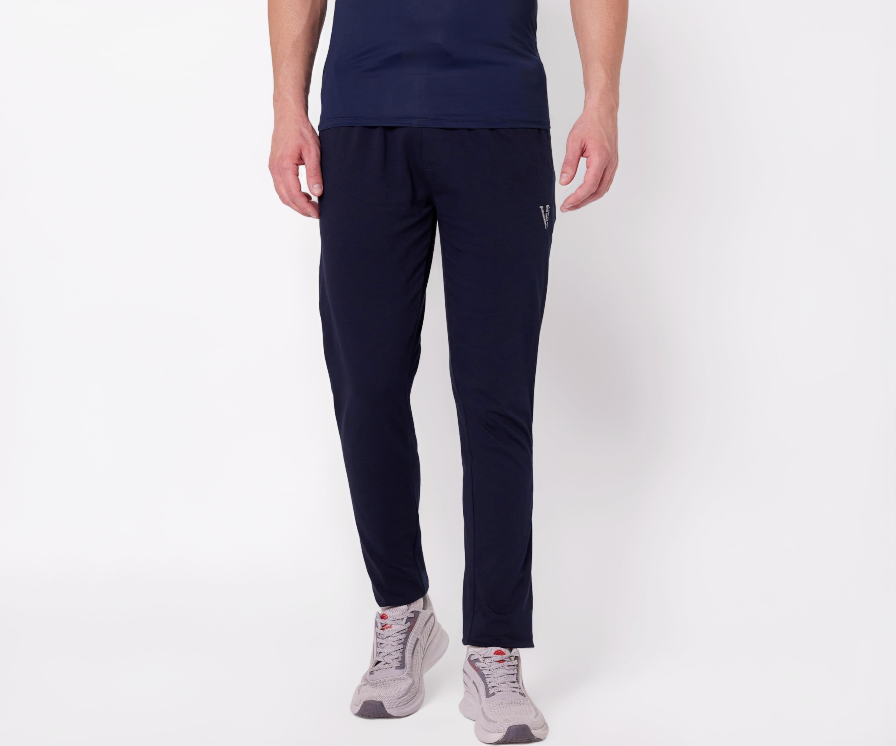 Van Heusen Menโs Track Pant | Side Zipper Pockets |Mid-Rise| Comfort Fit | Cotton Blend | Breathable & Casual | Easy Stain Release| Anti-Static Fabric | Activewear | Drawstrings | Style 50052