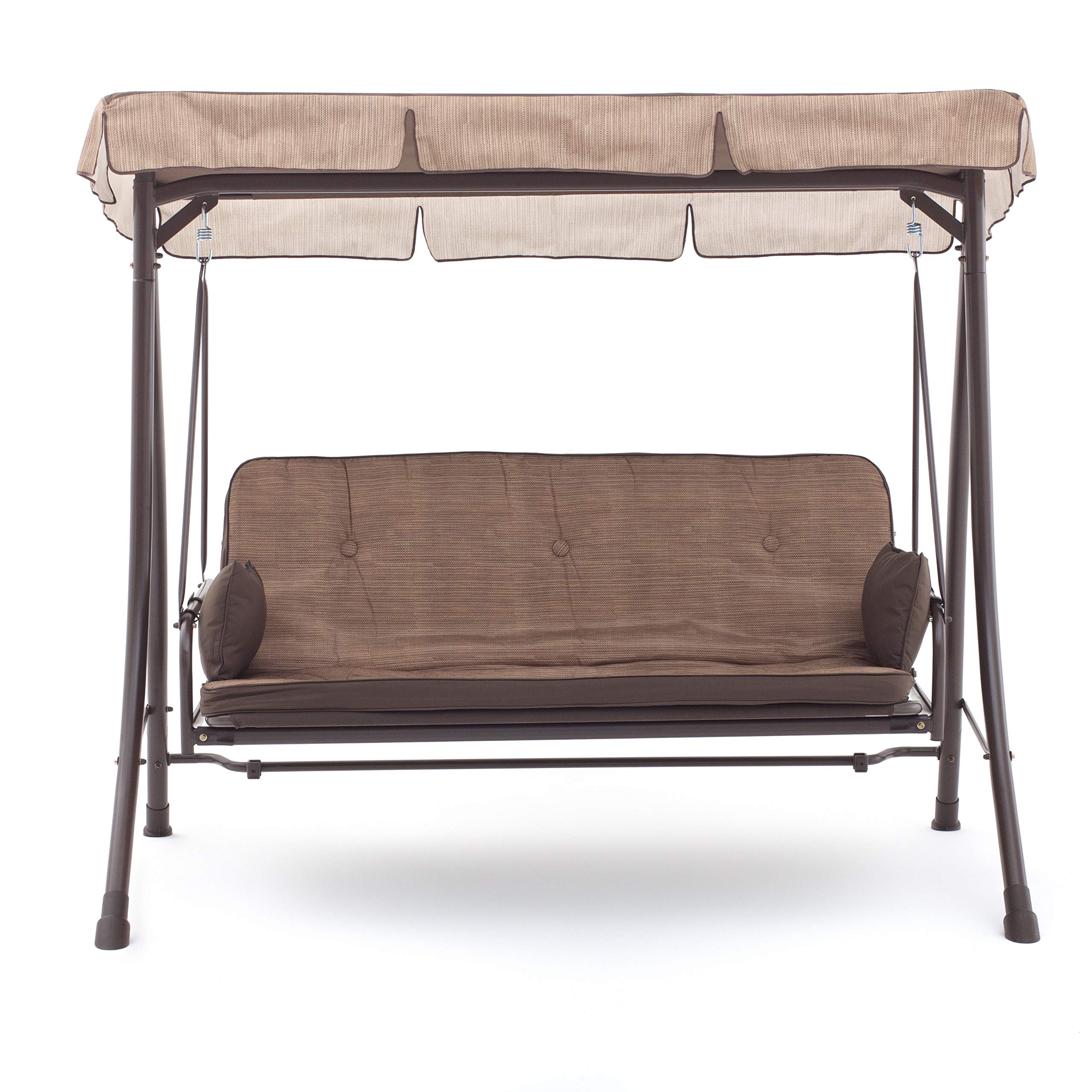 My_garden Bali Dondolo, 3 Posti Large, Funzione Reclinabile Letto, Beige