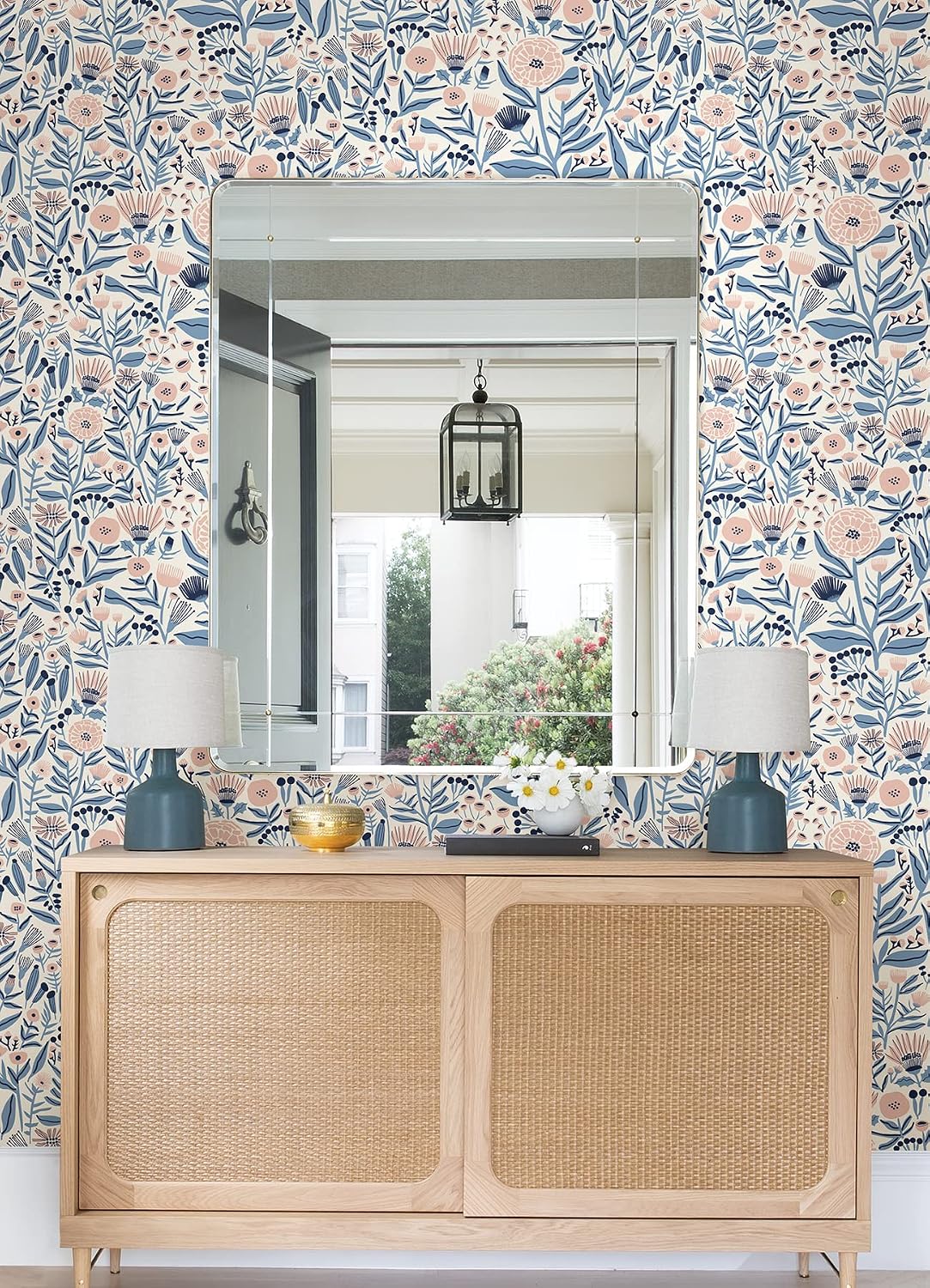 Leah Duncan Blue Marigold Forest Peel & Stick Wallpaper